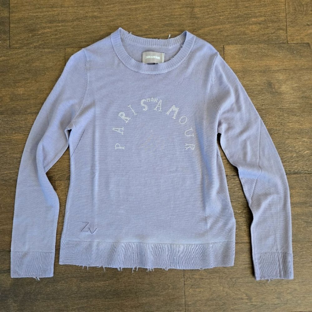 Zadig & Voltaire Miss Paris Strass Amour Wool Sweater Jumper size S